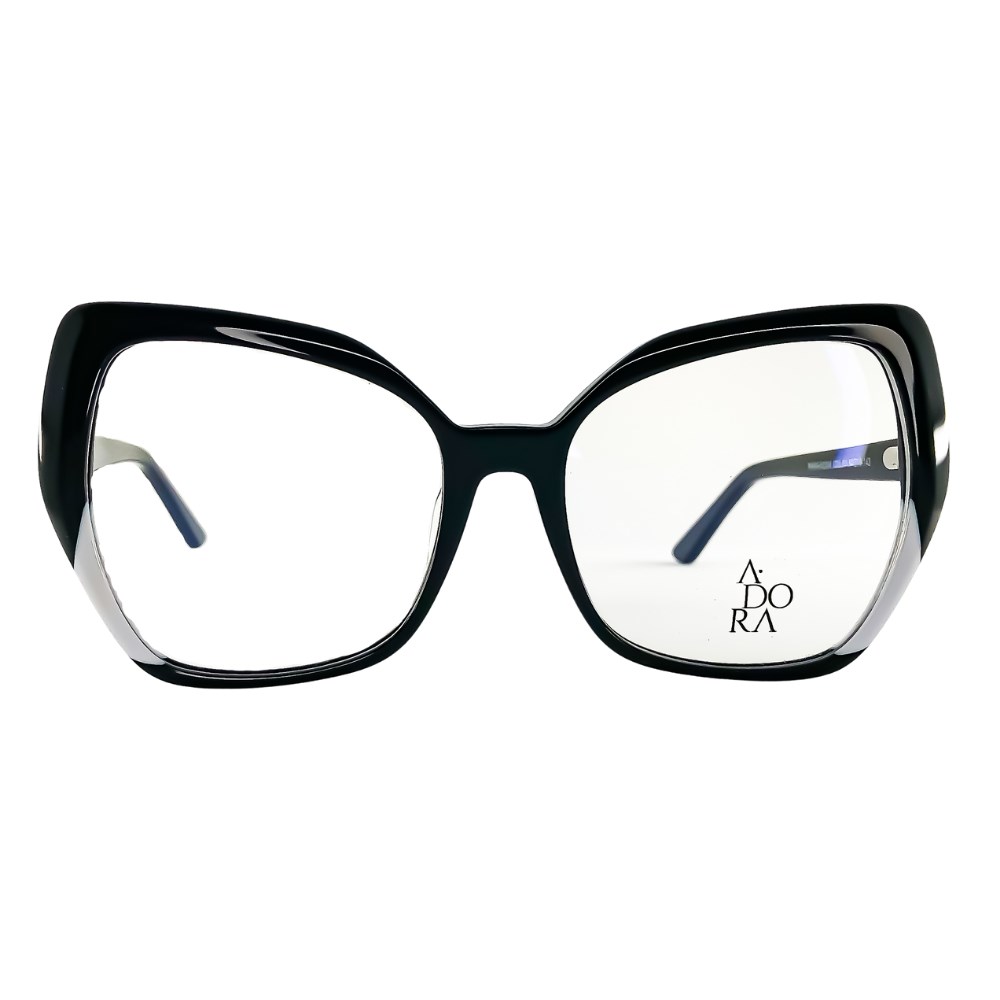 Armação de Óculos de Grau Feminino Adora Celine Preto e Branco Borboleta Tamanho 54