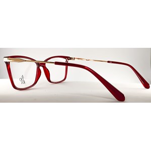 Armação de Óculos de Grau Feminino Adora Manu Vermelho Translúcido Retangular Tamanho 55
