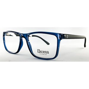 Armação de Óculos de Grau Masculino Ekcess Atenas Azul translúcido Retangular Tamanho 54