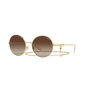 Óculos de Sol Feminino Vogue VO4227S Dourado Redondo Marrom 53