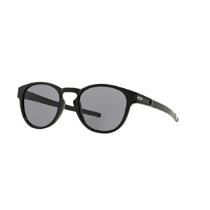 Óculos de Sol Masculino Oakley Latch OO9265L Preto Oval Lente Cinza Tamanho 53