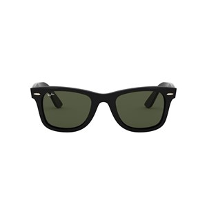 Óculos de Sol Unissex Ray Ban Wayfarer Ease Preto Quadrado Lente G-15 Verde Tamanho 50
