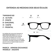Óculos Sol Masculino Armani Exchange AX2031S Preto cinza 60